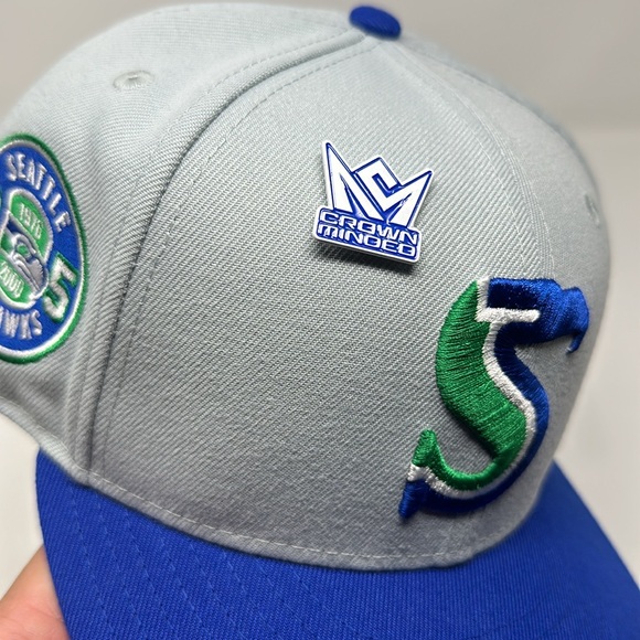 Crown Minded Seattle Seahawks ‘Retro Modern Crossover’ Fitted Hat Size 7 3/8 - Picture 8 of 8